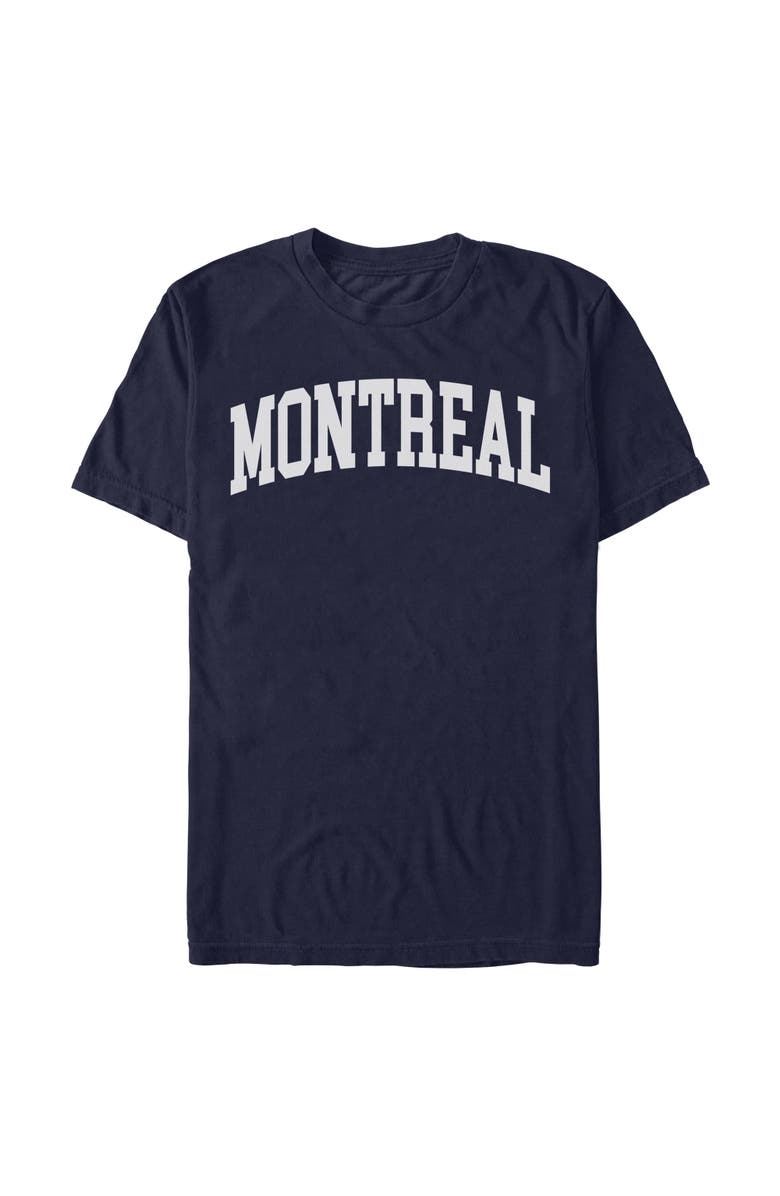 Lost Gods Men's Lost Gods Collegiate Montreal Name Logo Graphic T-Shirt, Main, color, Navy Blue