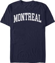 Lost Gods Men's Lost Gods Collegiate Montreal Name Logo Graphic T-Shirt