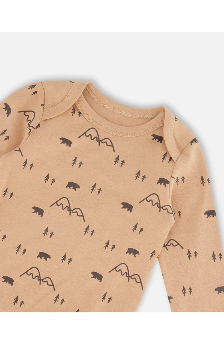 Deux par Deux Baby Boy's Organic Cotton Printed Bodysuit And Overall Set Dark Gray With Mountains, Alternate, color, 