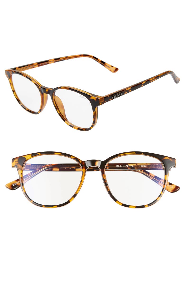 QUAY Australia Blueprint 48mm Blue Light Filtering Glasses, Main, color,