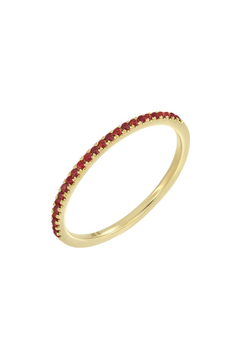 Stackable Sapphire Ring, Main, color, 18K YG RED SAPPHIRE