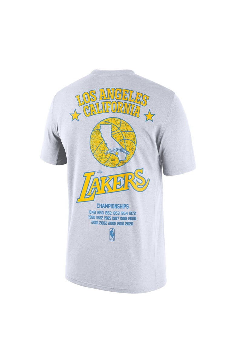 Nike Men's Nike White Los Angeles Lakers 2021/22 City Edition Courtside Heavyweight Moments Story T-Shirt, Alternate, color, 