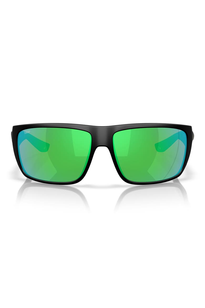 Fly Line 64mm Sunglasses, Main, color, MATTE BLACK / GREEN