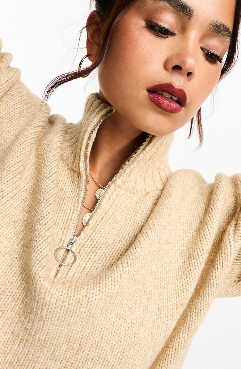 ASOS DESIGN Quarter Zip Sweater, Alternate, color, 