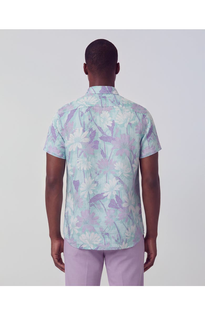 Lords of Harlech Uomo Springtime Short Sleeve Fine Linen Shirt, Alternate, color, Springtime Spearmint