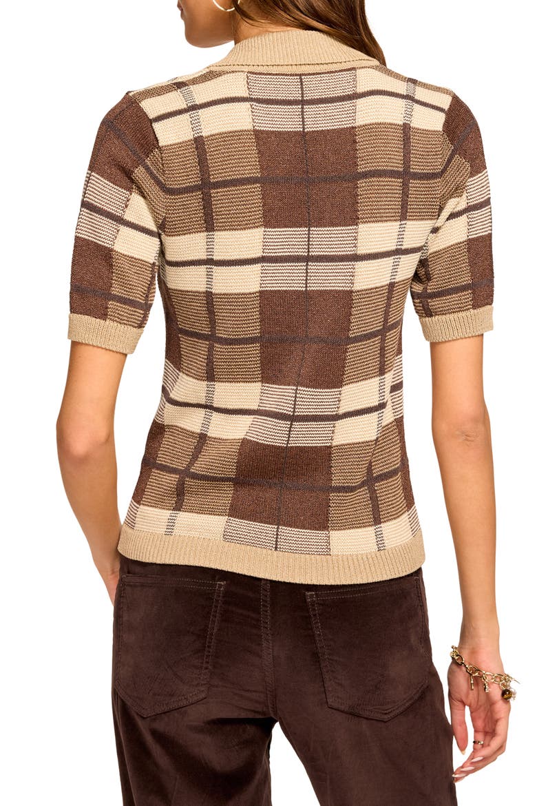 Melanie Plaid Polo, Alternate, color, HERITAGE BROWN PLAID