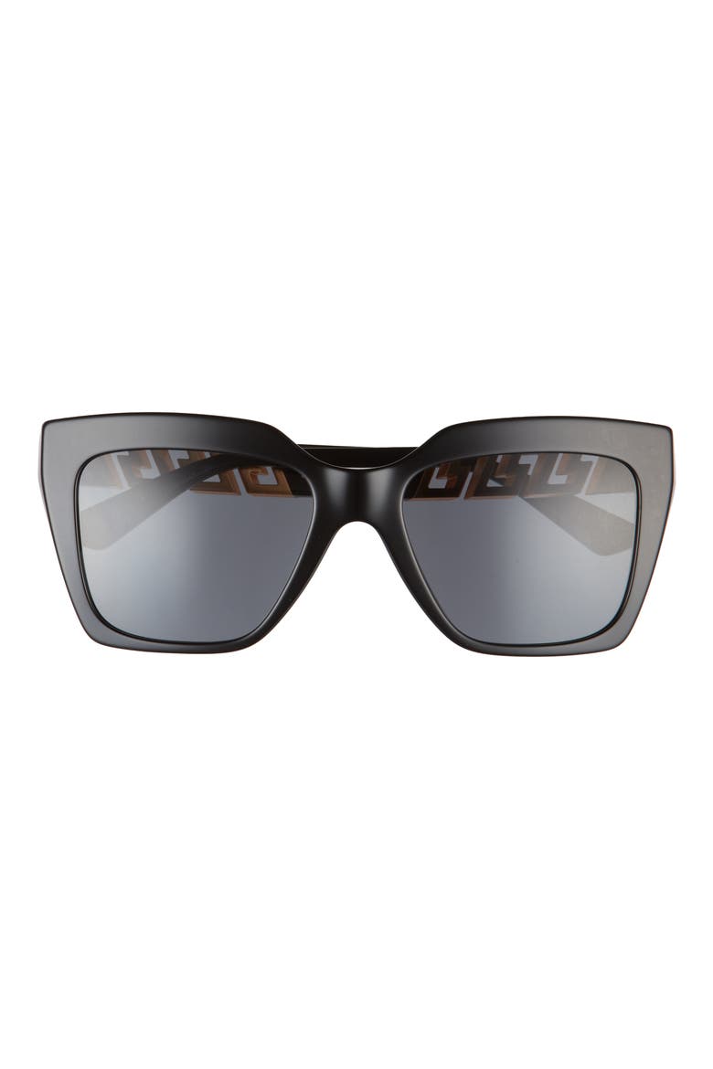 56mm Polarized Gradient Square Sunglasses, Main, color, BLACK