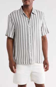 Stripe Short Sleeve Button-Up Shirt