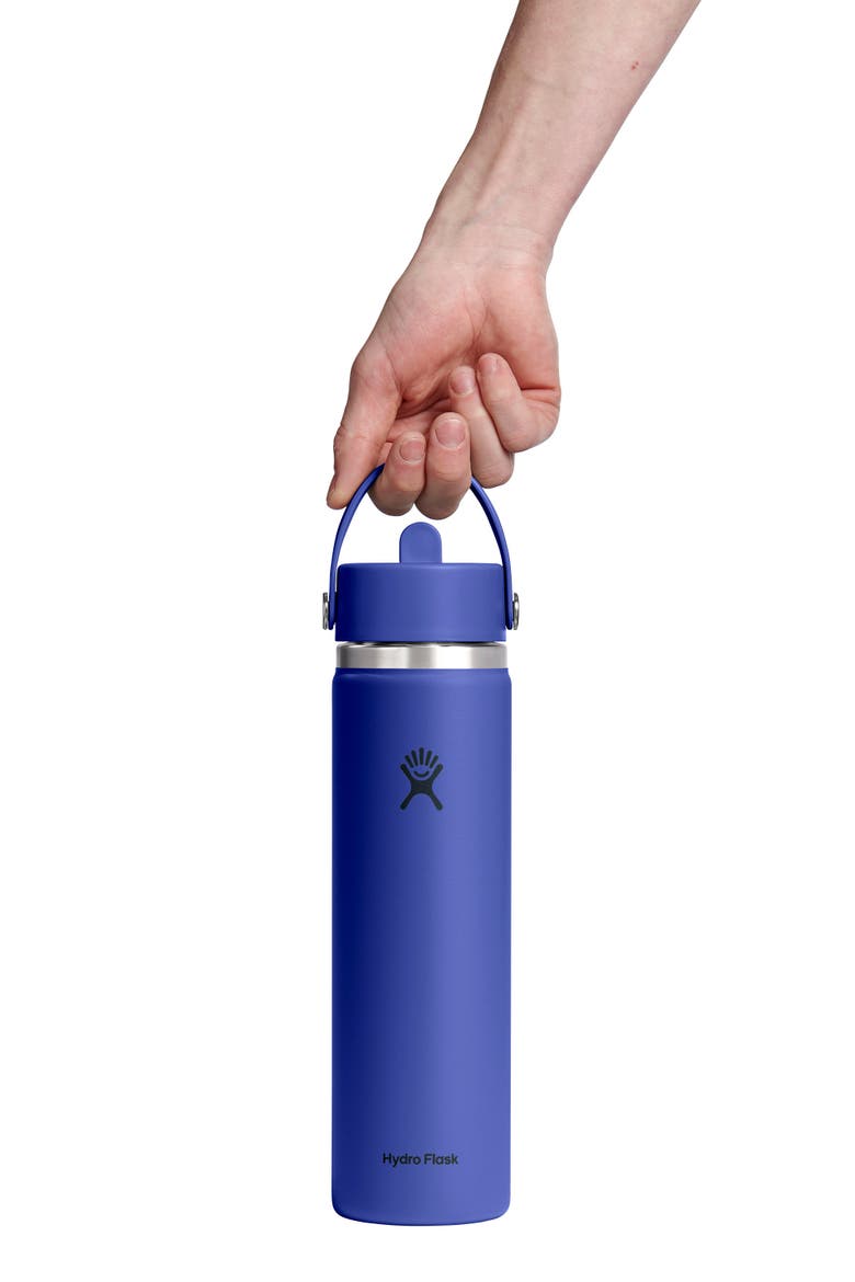 24-Ounce Wide Mouth Flex Straw Cap Bottle, Alternate, color, CAPRI BLUE
