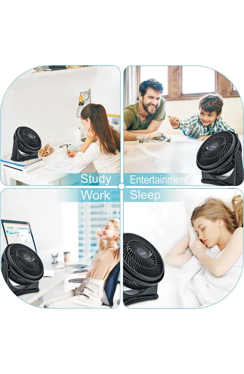 Optimus F-7080 8 Inch 15 Watt High-Performance Air Circulator Fan, Alternate, color, Black