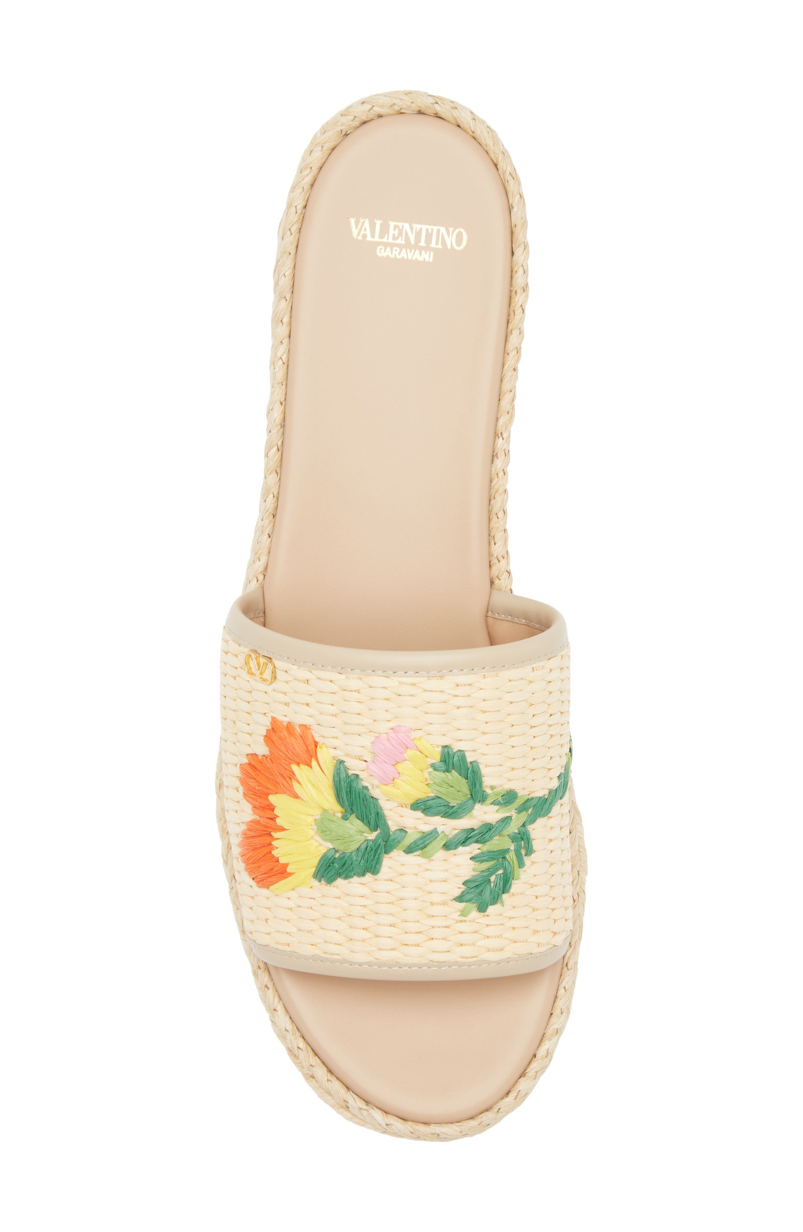 Valentino Garavani Bribi Platform Espadrille Slide, Alternate, color, Natural