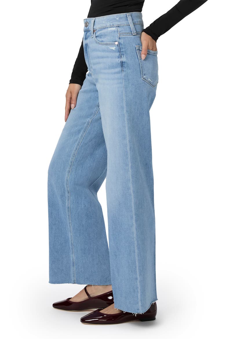 Anessa Raw Hem High Waist Wide Leg Jeans, Alternate, color, HELENA