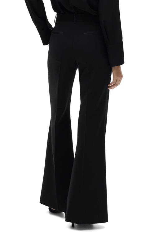 Mango Suit Pants With Satin Waistband In Black