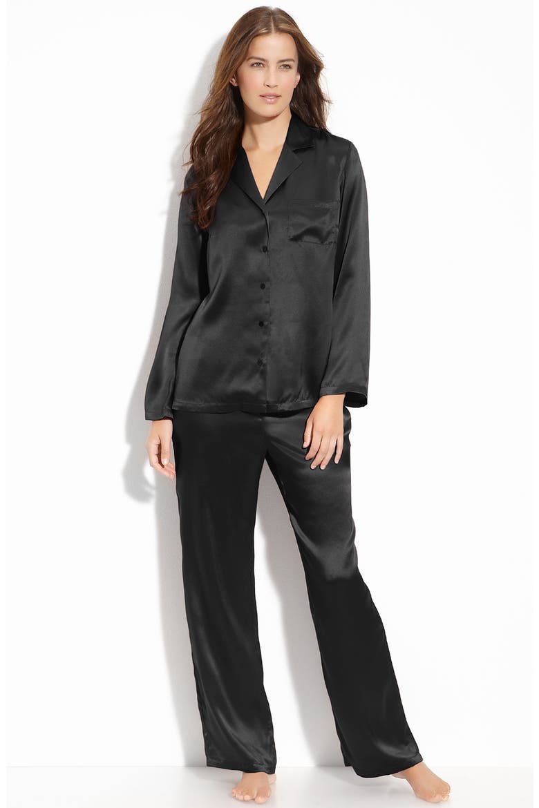 Silk Pajamas, Main, color, BLACK