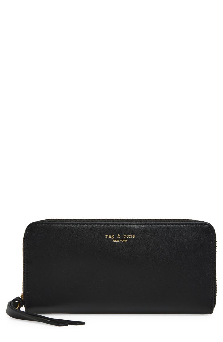rag & bone Bloom Large Zip-Around Wallet, Main, color, Black