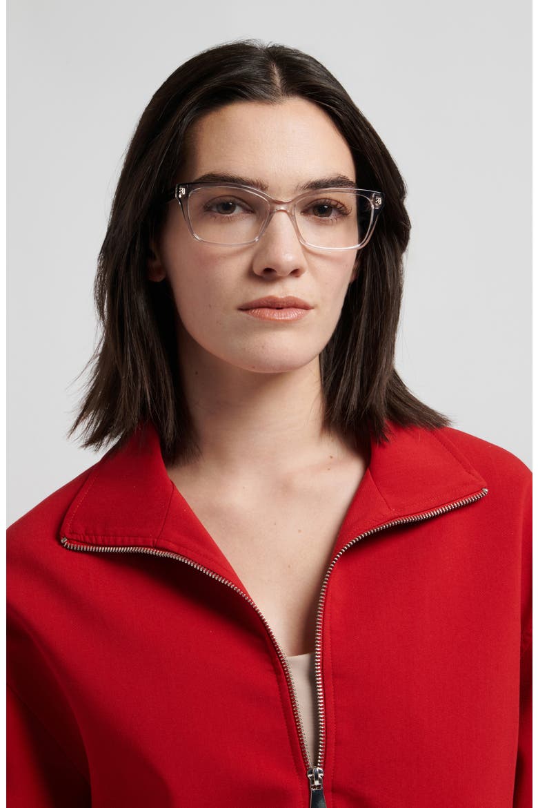 demi 53mm rectangular reading glasses, Alternate, color, CRYSTAL GREY