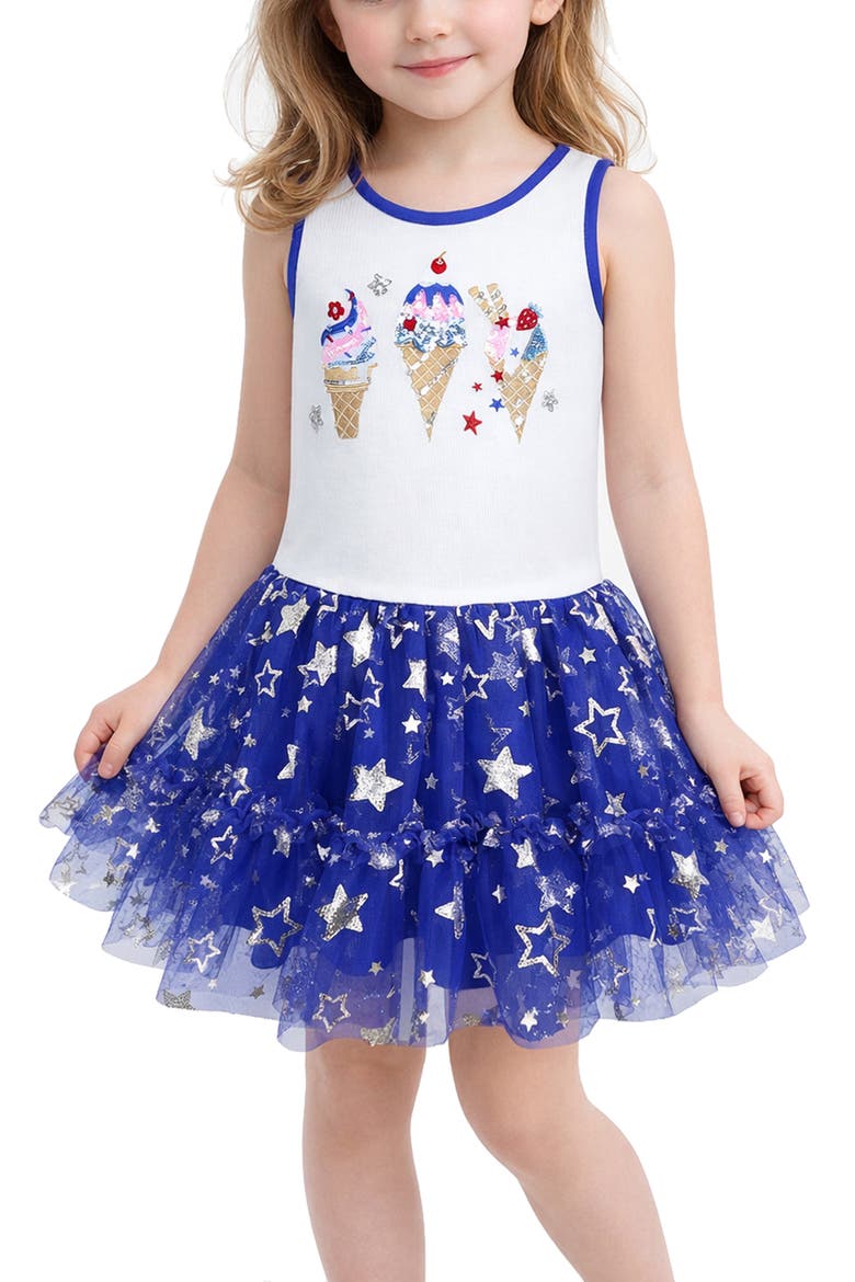 Kids' Sequin Ice Cream Tutu Dress, Alternate, color, IVORY/ ROYAL