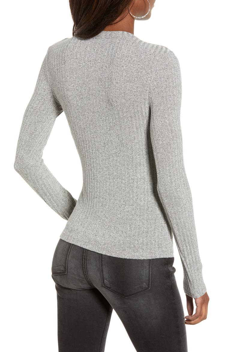Long Sleeve Rib Tee, Alternate, color, GREY CLOUDY HEATHER MARL
