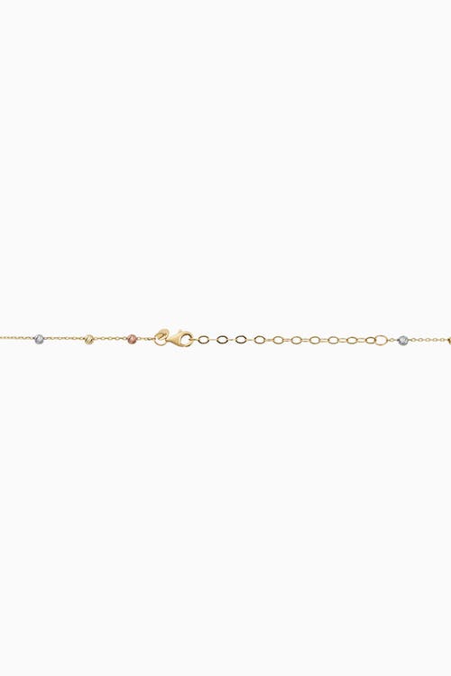 Oradina 14k Tricolor Gold Celebration Ball Station Necklace In Yellow Gold