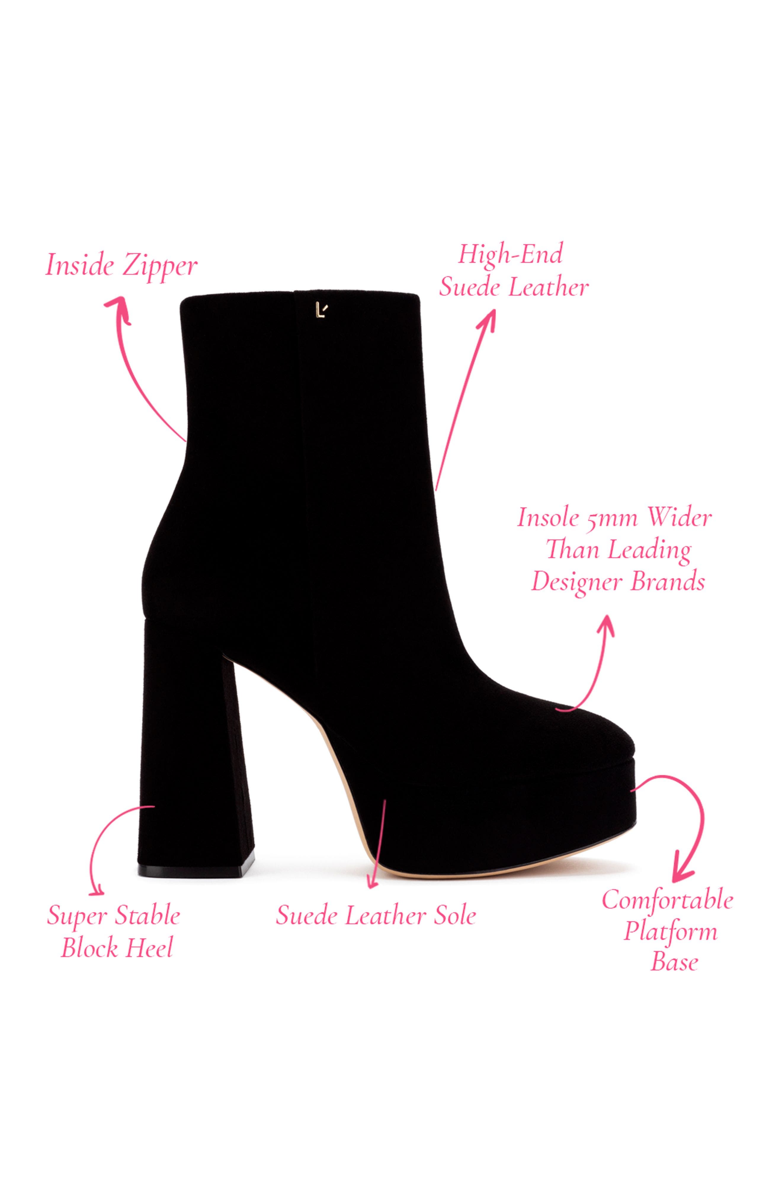 Larroudé Dolly Boot In Black Suede, Alternate, color, 