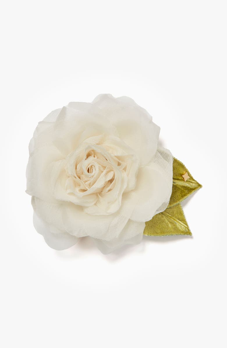 Helena Simon The White Rose Floral Brooch, Main, color, White