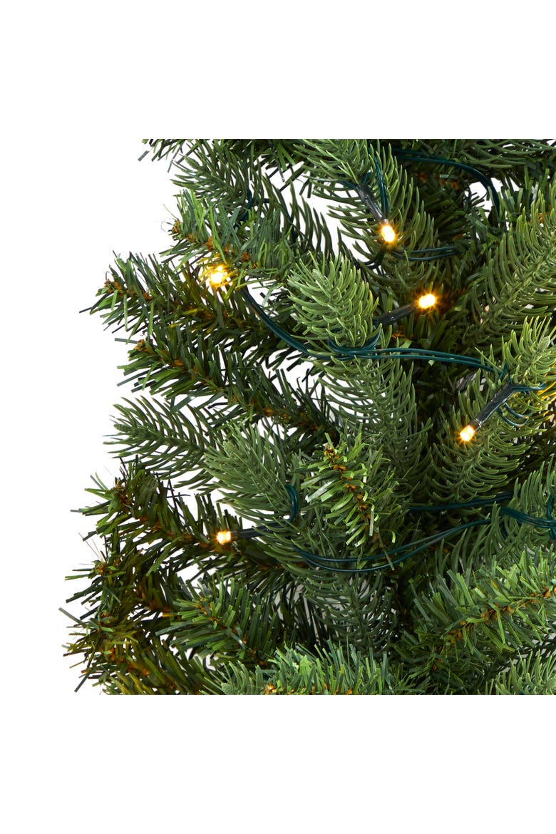 3-ft Flat Back Wall Hanging Artificial Christmas Tree with 35 Clear LED Lights, Alternate, color, Green