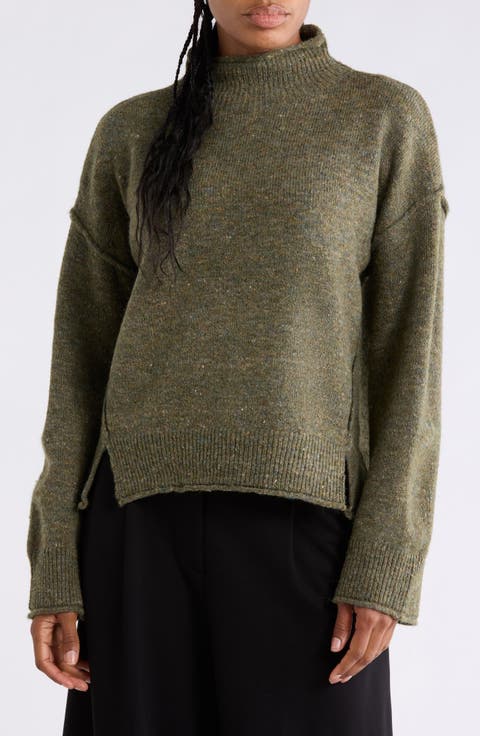Tweedy Turtleneck Sweater