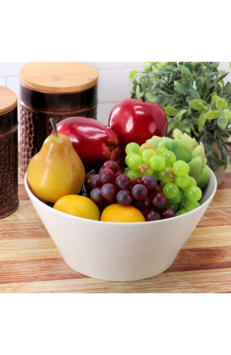 Gibson Home Great Essentials 9.4 Inch Round Fine Ceramic Meal Bowl, Alternate, color, White