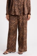 Tahari ASL Leopard Print Wide Leg Pants
