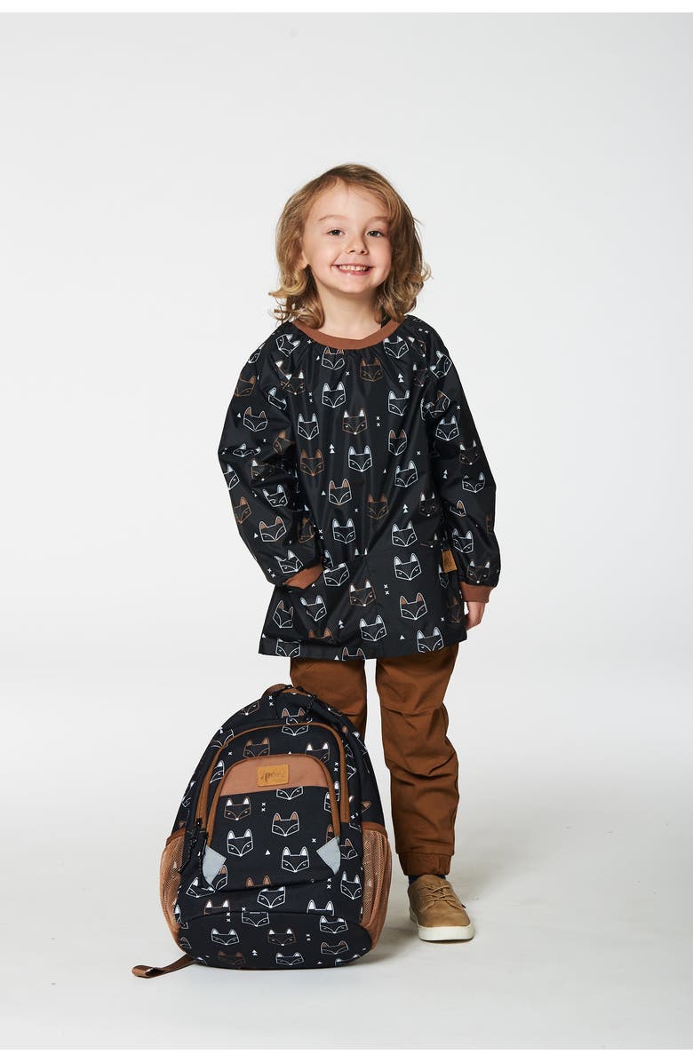 Deux par Deux Little Boy's Toddler Backpack Black Printed Fox, Alternate, color,