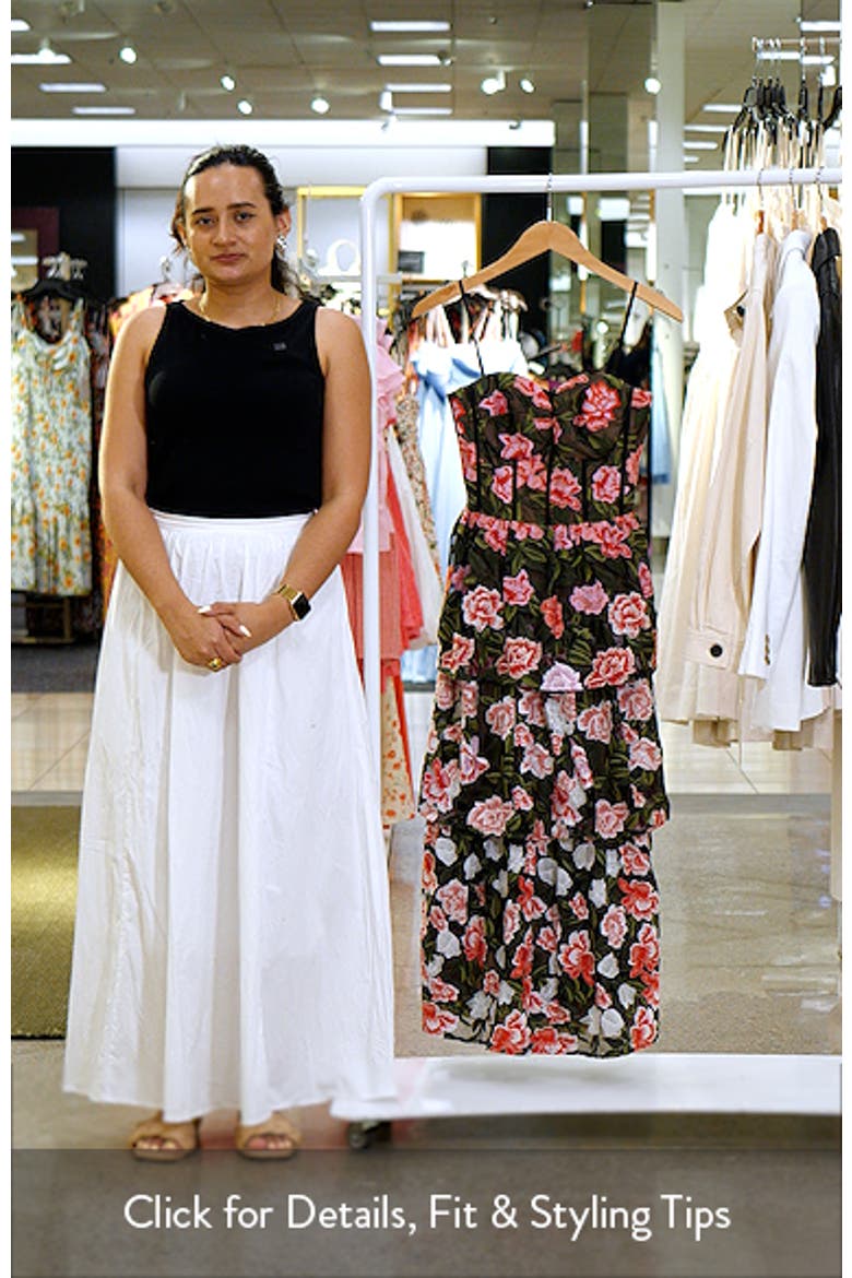 Teigan Floral Embroidered Strapless Cocktail Dress video