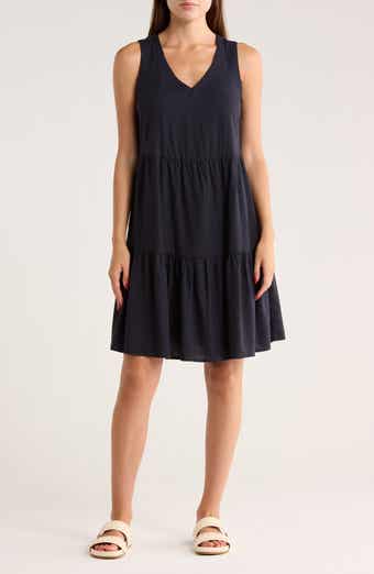 matty m. Sleeveless Tiered Linen Blend Dress