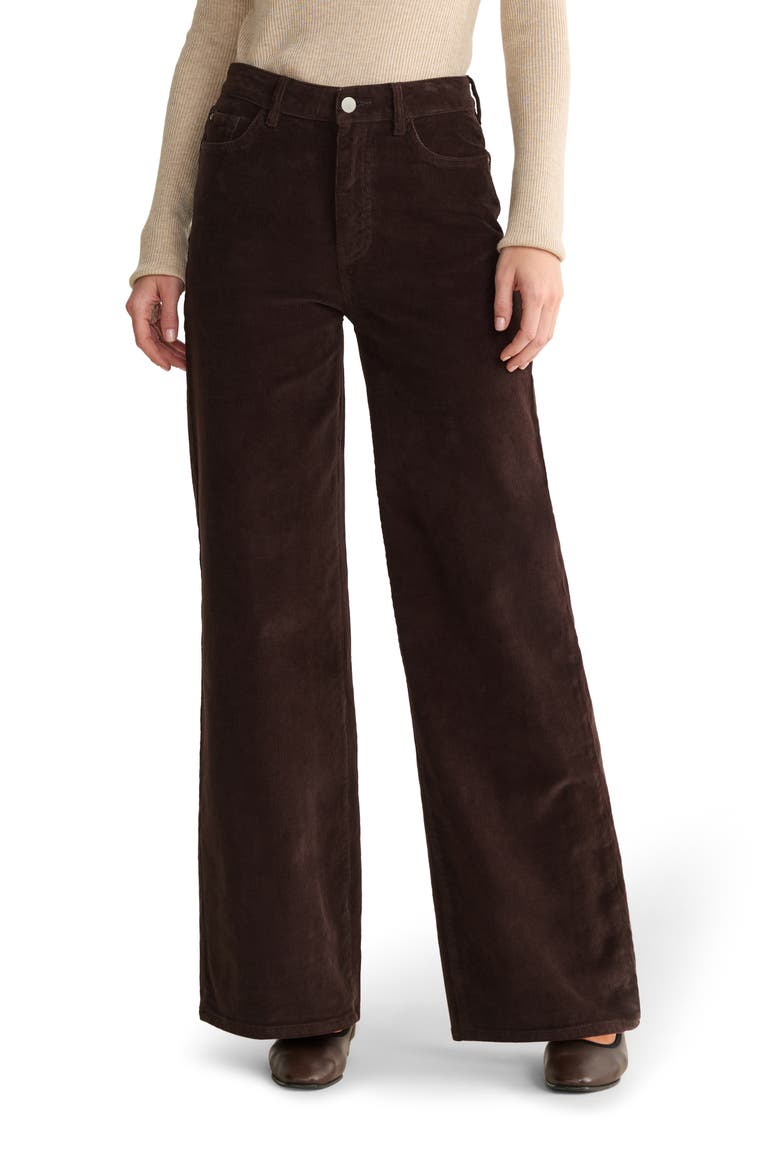 NCE High Waist Wide Leg Corduroy Jeans, Main, color, AMERICANO