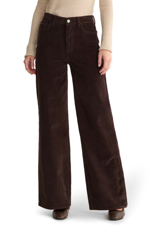 Warp & Weft Warp+weft Nce High Waist Wide Leg Corduroy Jeans In Brown