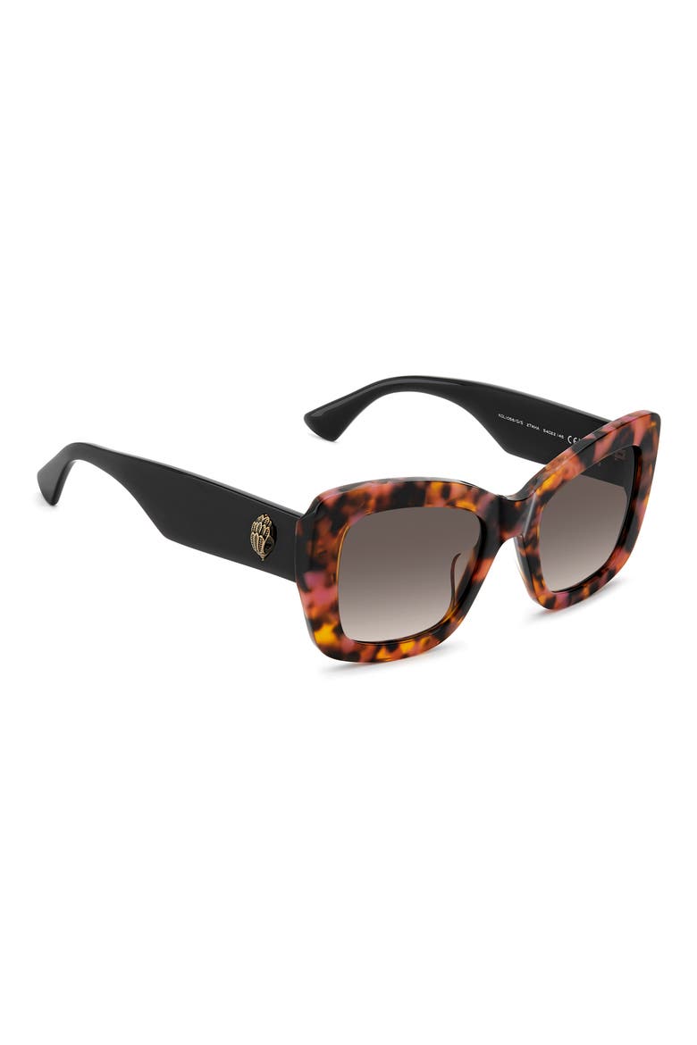 54mm Rectangular Sunglasses, Alternate, color, FUCHSIA HAVANA/ BROWN SF