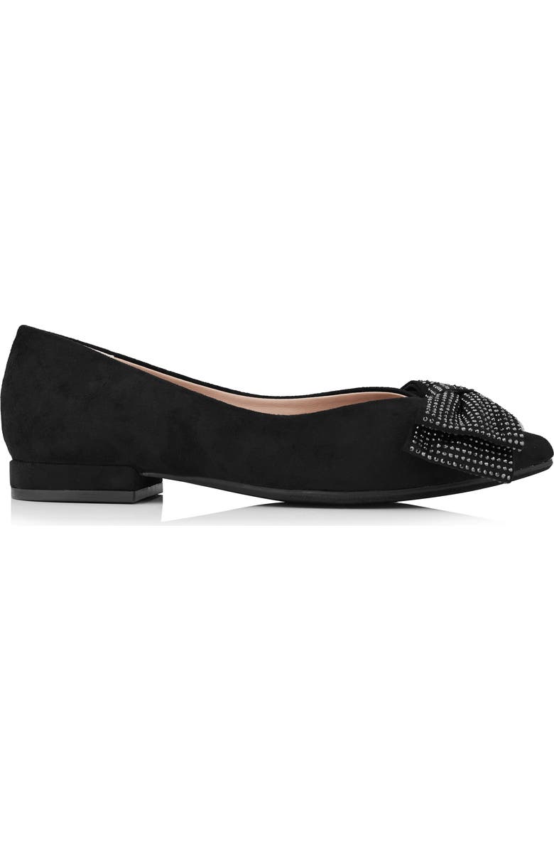 Me Too Alize Bow Pointed Toe Flat, Alternate, color, Black