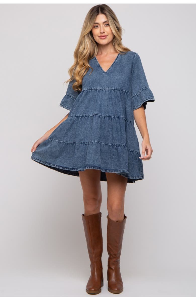 PinkBlush Vintage Wash Tiered Dress, Alternate, color, 