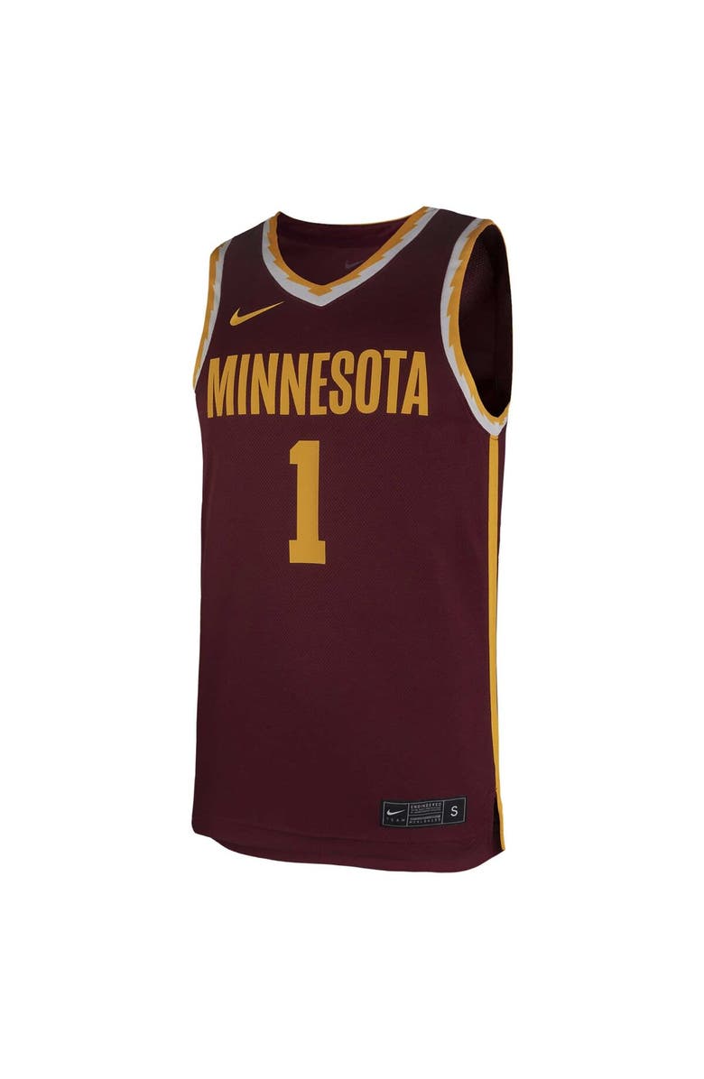 Nike Men's Nike #1 Maroon Minnesota Golden Gophers Team Replica Basketball Jersey, Alternate, color, Maroon