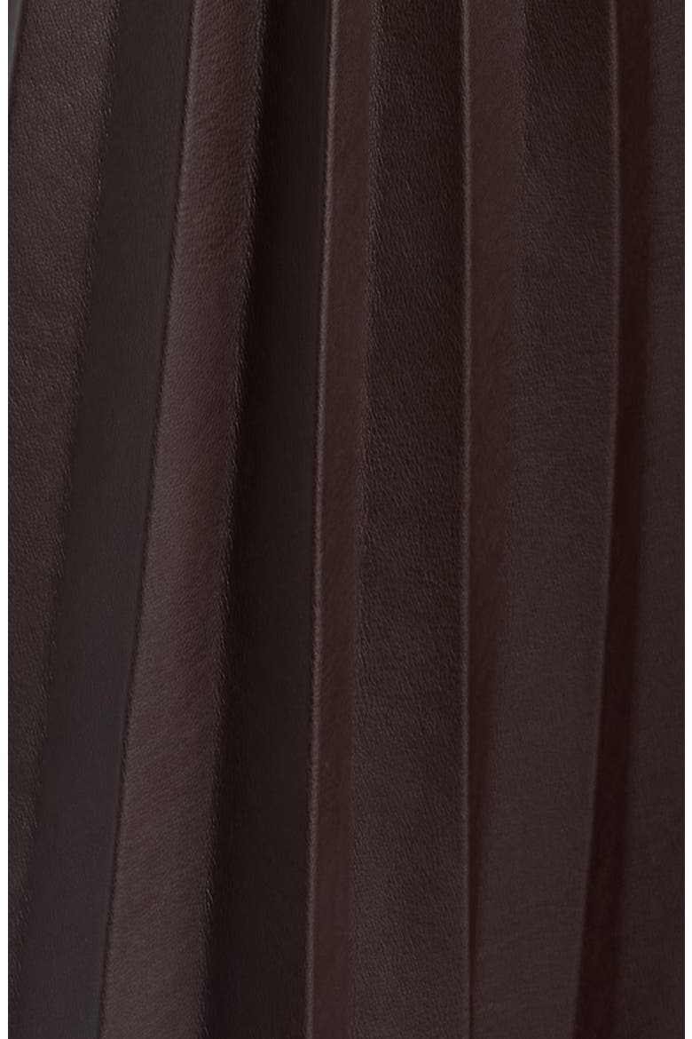 Allison Mixed Media Faux Leather Dress, Alternate, color, RHAPSODY BROWN