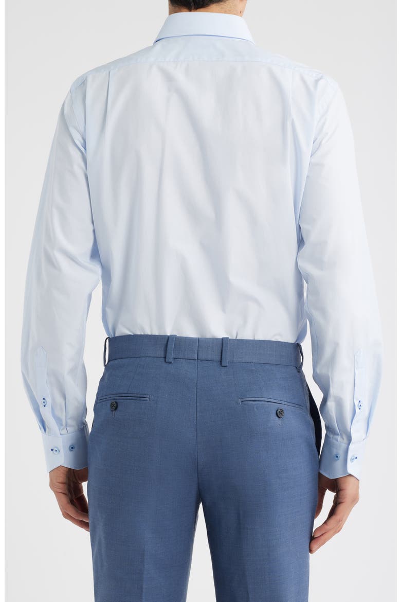 Trim Fit Light Blue Cotton Dress Shirt, Alternate, color, LIGHT BLUE