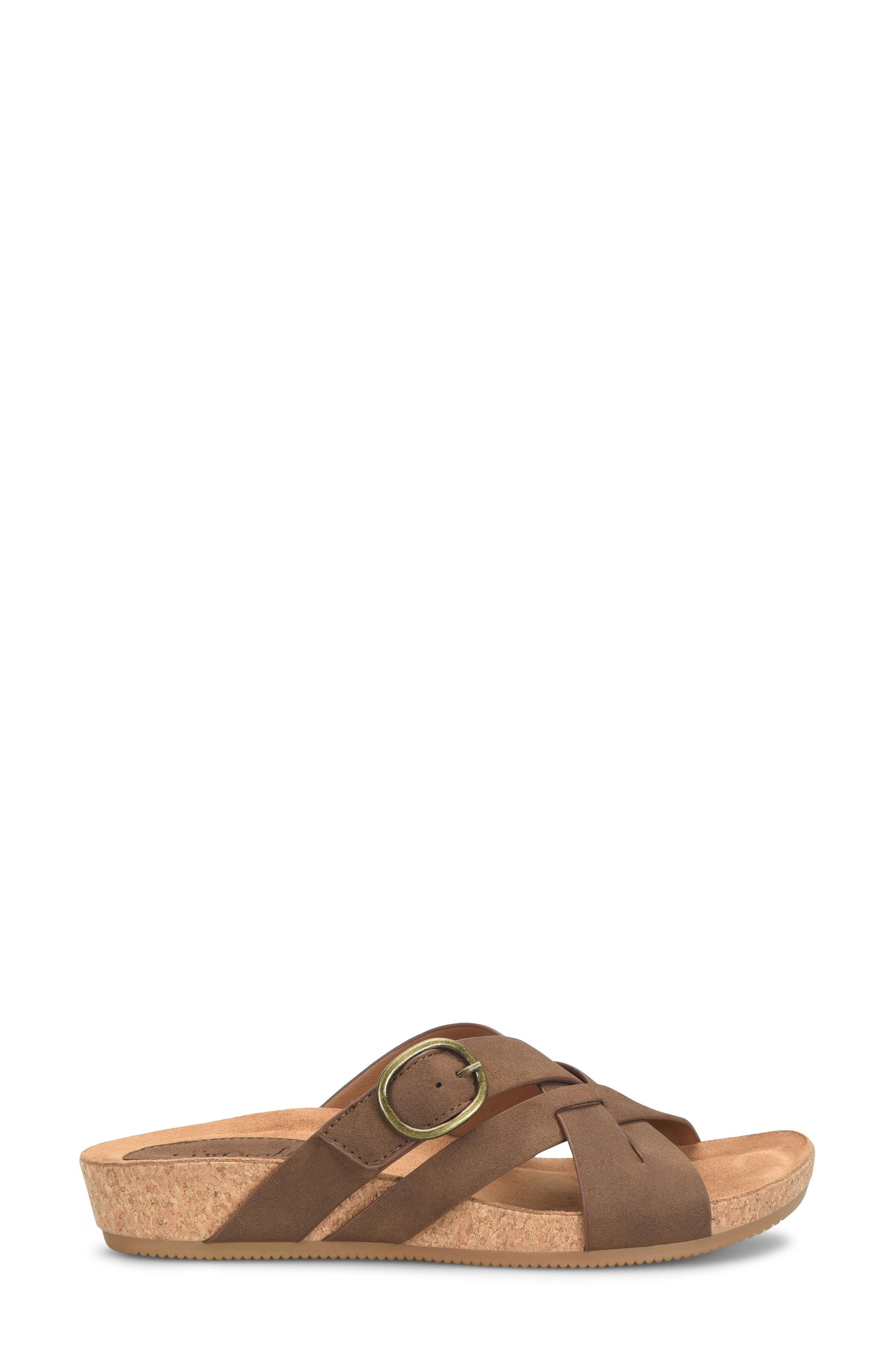 Grainger Wedge Slide Sandal, Alternate, color, BROWN