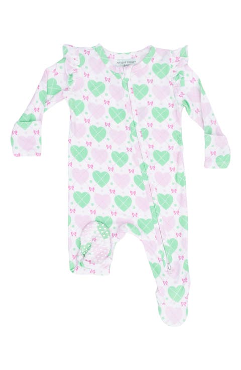 Heart Argyle Zip Footie (Baby)