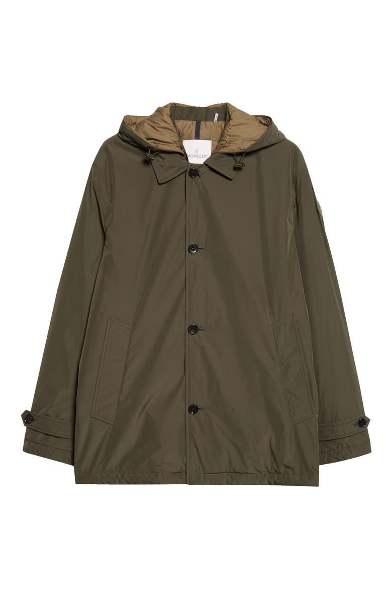Evrine Hooded Water Repellent Down Jacket, Main, color, URBAN OLIVE GREEN