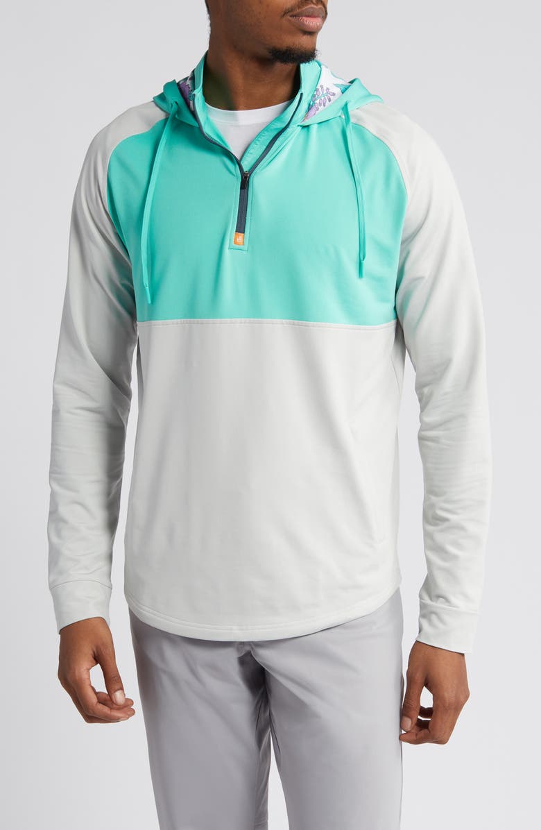 Swannies Logan Colorblock Half Zip Hoodie, Main, color, Cactus
