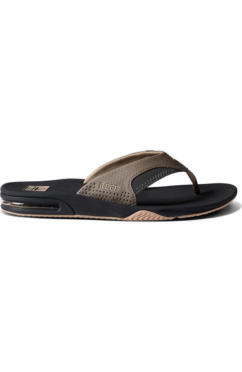 Reef Fanning Flip Flop, Alternate, color, Fossil/ Raven