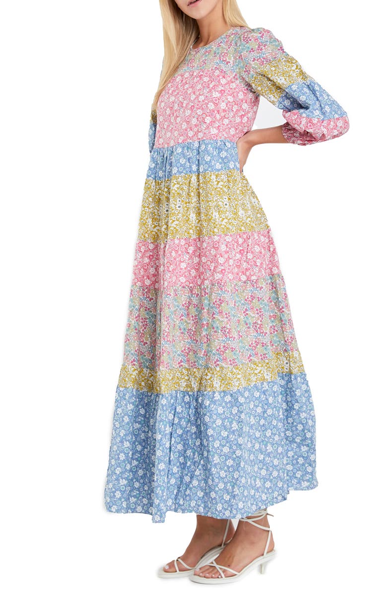 knee length dresses for ladies Floral Print Maxi Dress main image 1