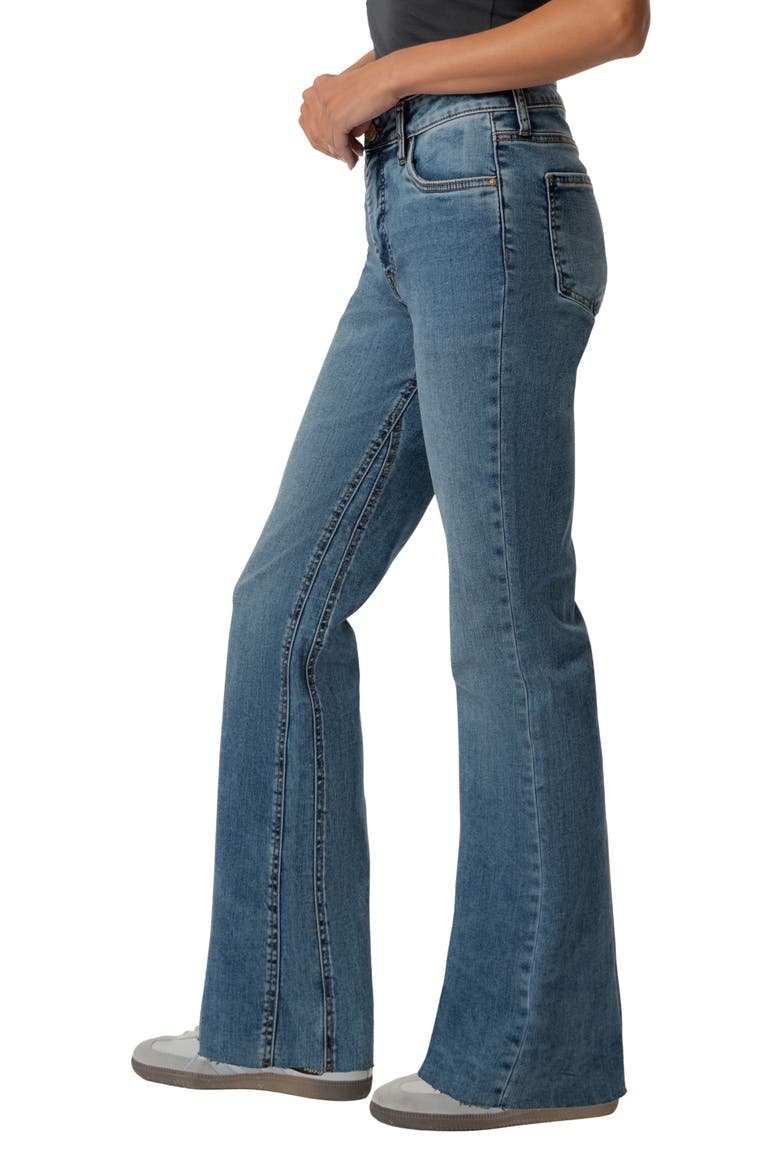 Kelly Fab Ab Raw Hem High Waist Kick Flare Jeans, Alternate, color, HEROIC