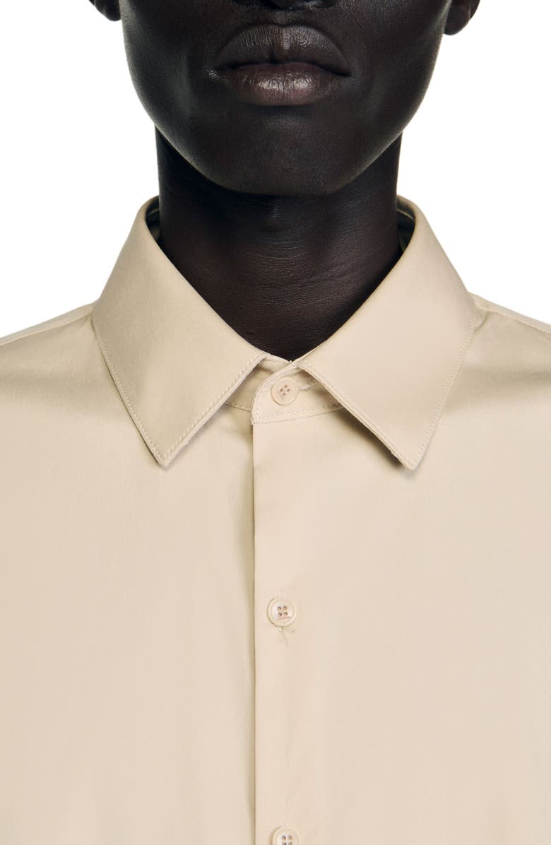 SANDRO Plain shirt, Alternate, color, Beige