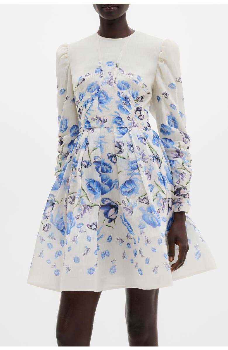 Malina Leoni Silk Blend Mini Dress, Alternate, color, Tulip Blue