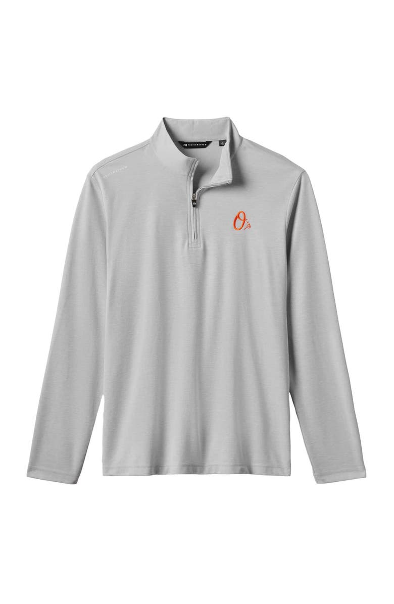 TravisMathew Men's TravisMathew Gray Baltimore Orioles Time to Tailgate Tri-Blend Quarter-Zip Pullover, Alternate, color, Gray